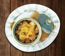 Запеченный картофель с беконом и грибами