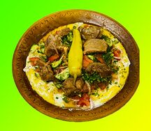 Курутоб с мясом и льняным маслом