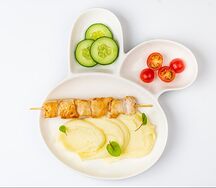 Картофельное пюре с шашлычком