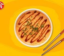 Яки Эби. Рис, запечённый с лососем и креветкой