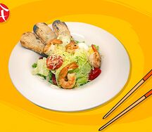 Салат Цезарь с креветками