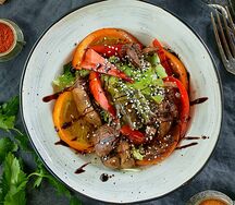 Салат Теплый с куриной печенью
