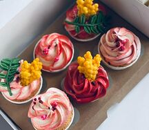 6 капкейков с шоколадной мимозой