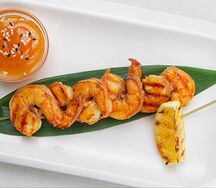 Креветки на гриле с кисло-сладким соусом