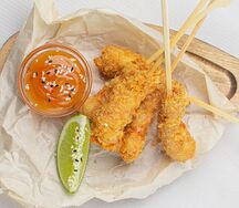 Креветки темпура с кисло-сладким соусом