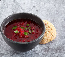 Борщ постный с булочкой двойная порция