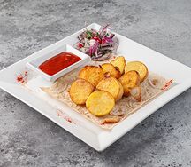 Картофель с курдюком на мангале