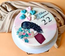 Муссовый торт Девушка с цветами