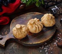 Жареные хинкали с говядиной
