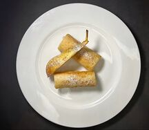 Хрустящие грузинские блинчики с творогом и грушей