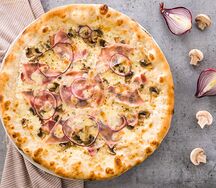 Мини-панчетта на сметане с беконом и грибами