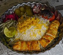 Шашлык куриный с рисом