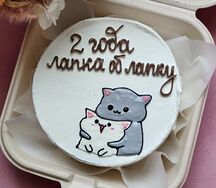 Бенто торт 2 года лапку об лапку котики