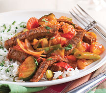 Emincé de bœuf sauté aux légumes