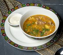 Деревенский суп с кониной