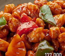 Кисло-сладкая куриная грудка с ананасом