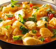 Poulet curry lait de coco, riz