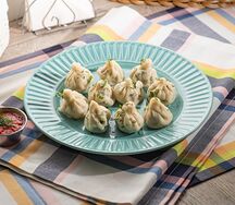 Хинкальки с говядиной, бараниной и кинзой 