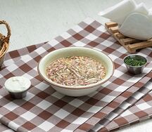 Окрошка с говядиной на квасе