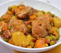 Porc sauté au petits poids