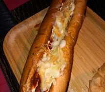 Menu cheese hot dog