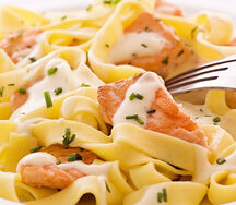 Tagliatelles aux gambas tigres