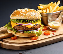 Cheese bao burger et frite