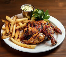 Demi-poulet et frites
