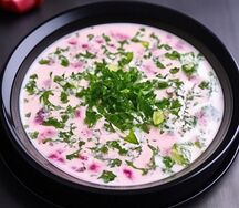 Окрошка с курицей