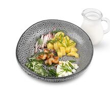 Окрошка с креветками