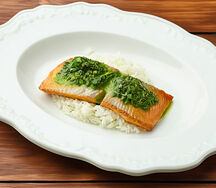Poisson fumé sauce feuille