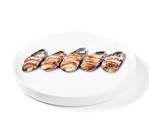 Запеченные мидии под чесночным соусом