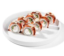 Опалённый лосось с креветкой