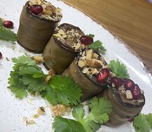 Рулетики из баклажан с орехами