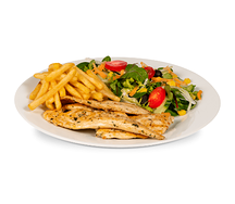 Escalope de poulet avec frite