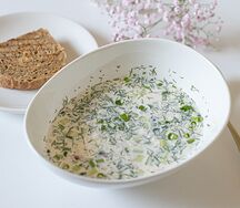 Окрошка с лососем