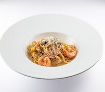 Спагетти с креветками