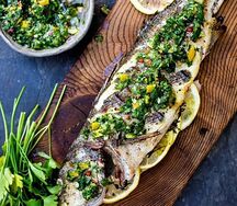 Bar roti aux fines herbes