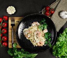 Паста сливочная с креветками