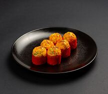 Запеченный ролл с креветками и авокадо