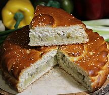 Пирог с картофелем и грибами