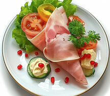 Cornet de jambon et sa macédoine