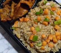 Coconut rice and chicken