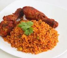 Jollof rice and chicken