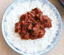 White rice and beef
