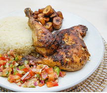 Poulet grillé avec attiéké