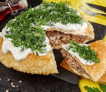 Пирог с говядиной и свининой