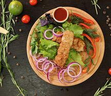 Люля-кебаб из курицы с сыром и грибами