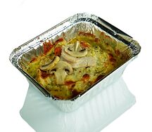 Жульен из цыпленка с грибами и томатами