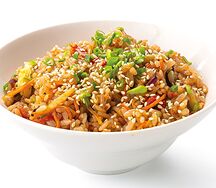 Вок с рисом и овощами терияки